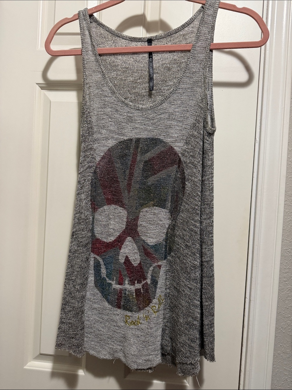 The Classic Gray Tank with Skull Graphic